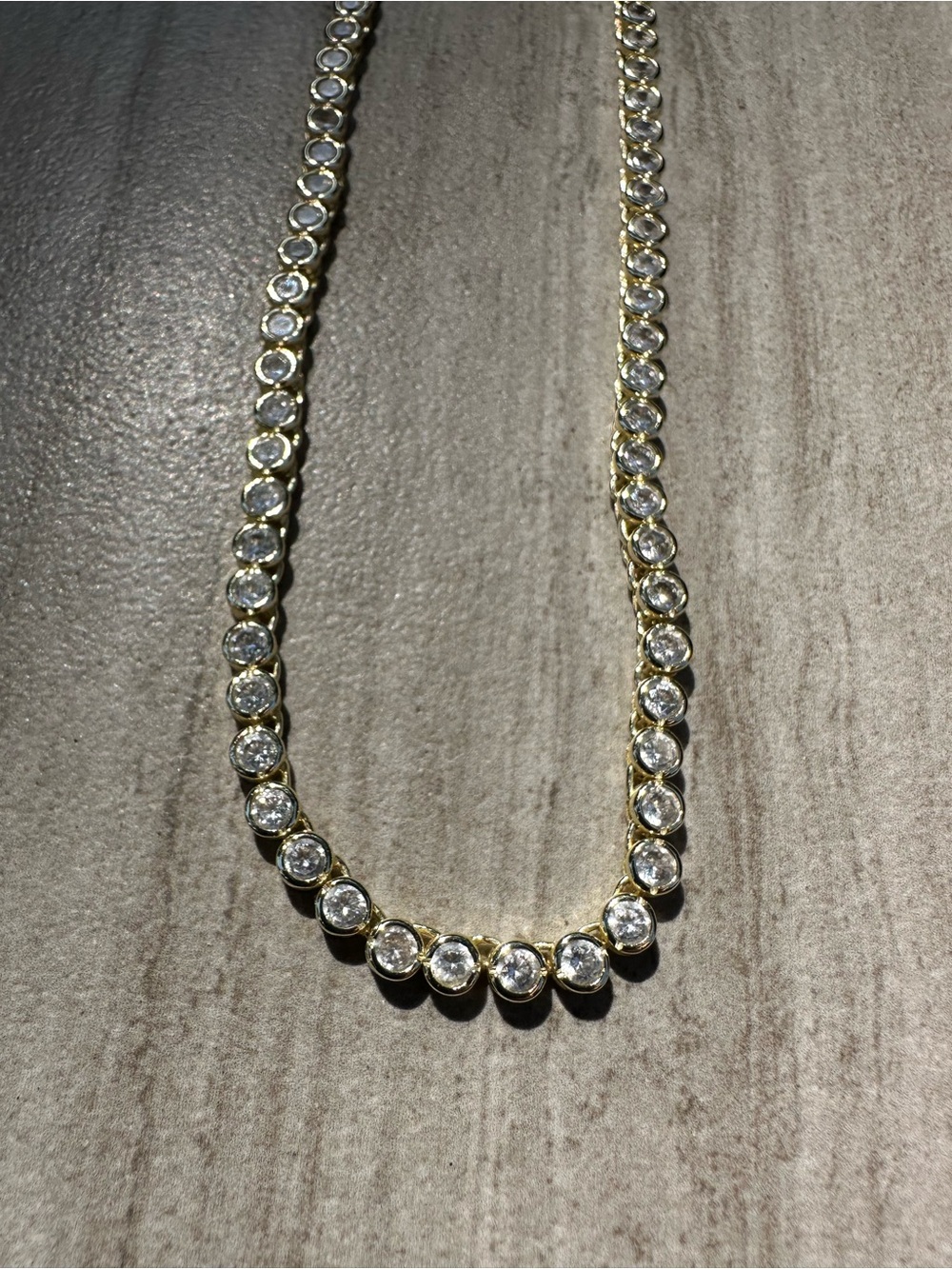 Melinda Maria Gold Baroness Tennis Necklace